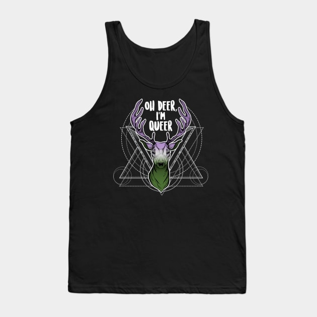 Genderqueer: Oh Deer I'm Queer Tank Top by Psitta